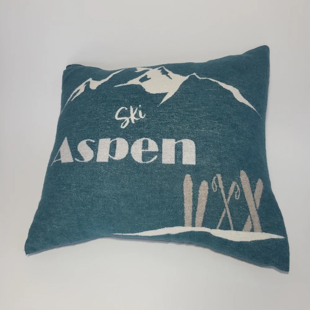 David Fussengger Aspen Ski Decorative Pillow The Alpine Chalet